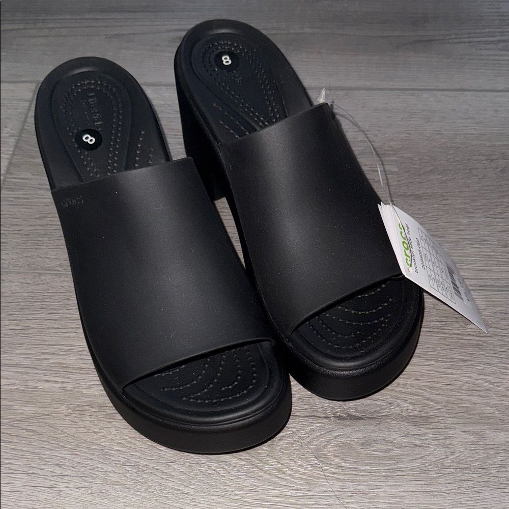 CROCS Black Brooklyn Slide Heel